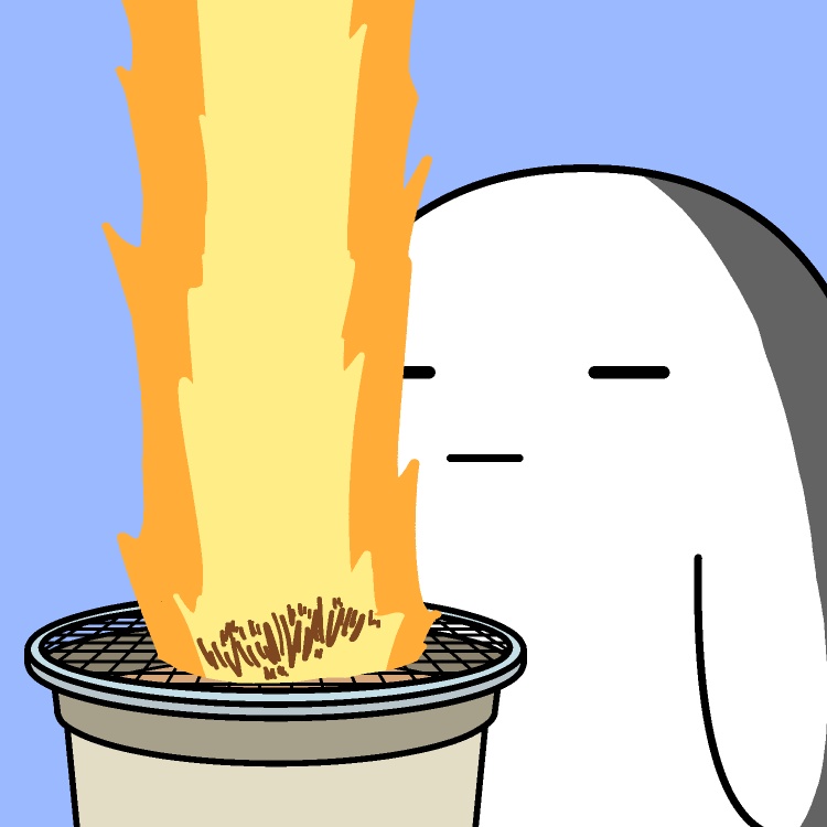 燃え尽きる焼肉GIFアニメ