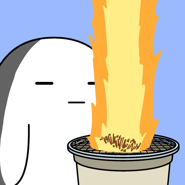 燃え尽きる焼肉GIFアニメ