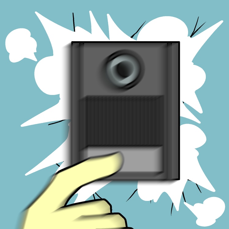 インターホン押し込みGIFアニメ