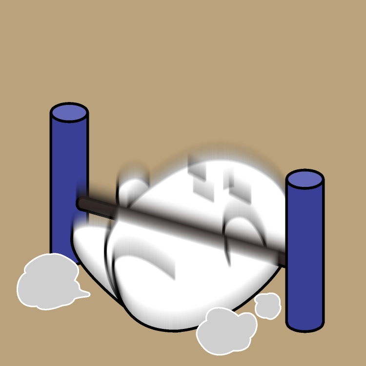 棒ごと落下鉄棒GIFアニメ