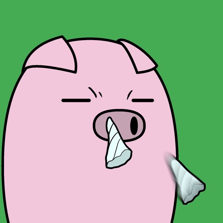 鼻ティッシュ吹き飛ばしブタGIFアニメ