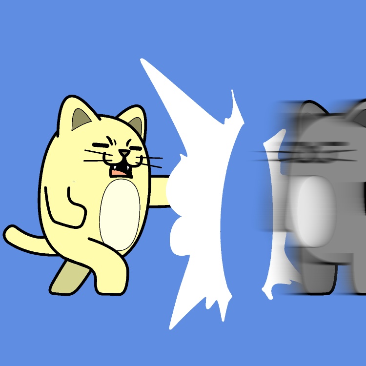 風圧ネコパンチGIFアニメ