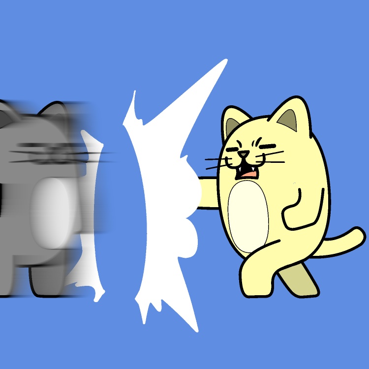風圧ネコパンチGIFアニメ