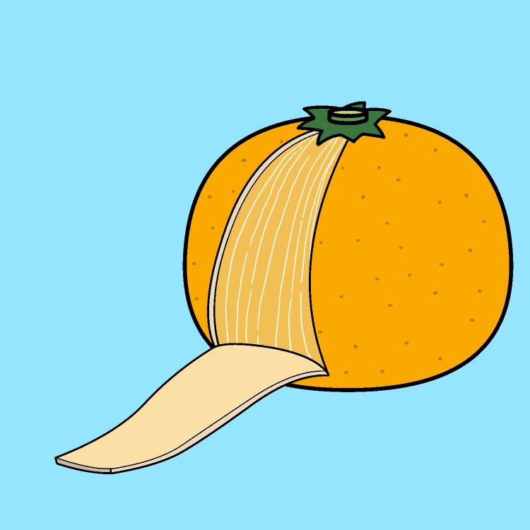 みかんの皮ペロンGIFアニメ