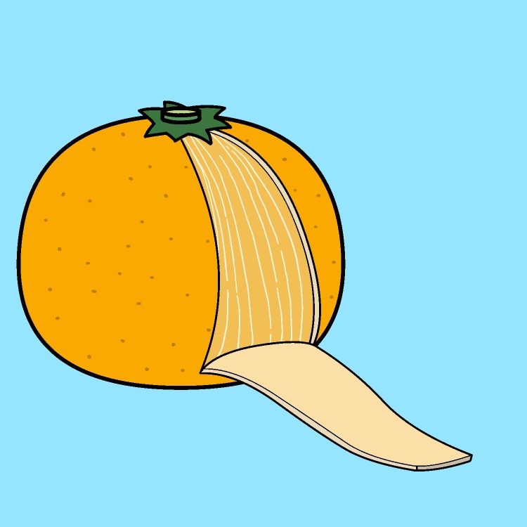 みかんの皮ペロンGIFアニメ