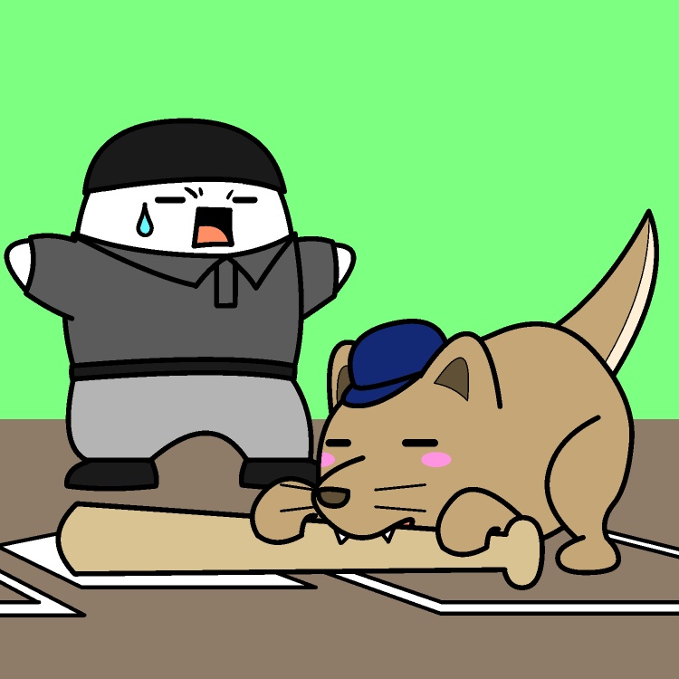 野球のルール知らないイヌGIFアニメ