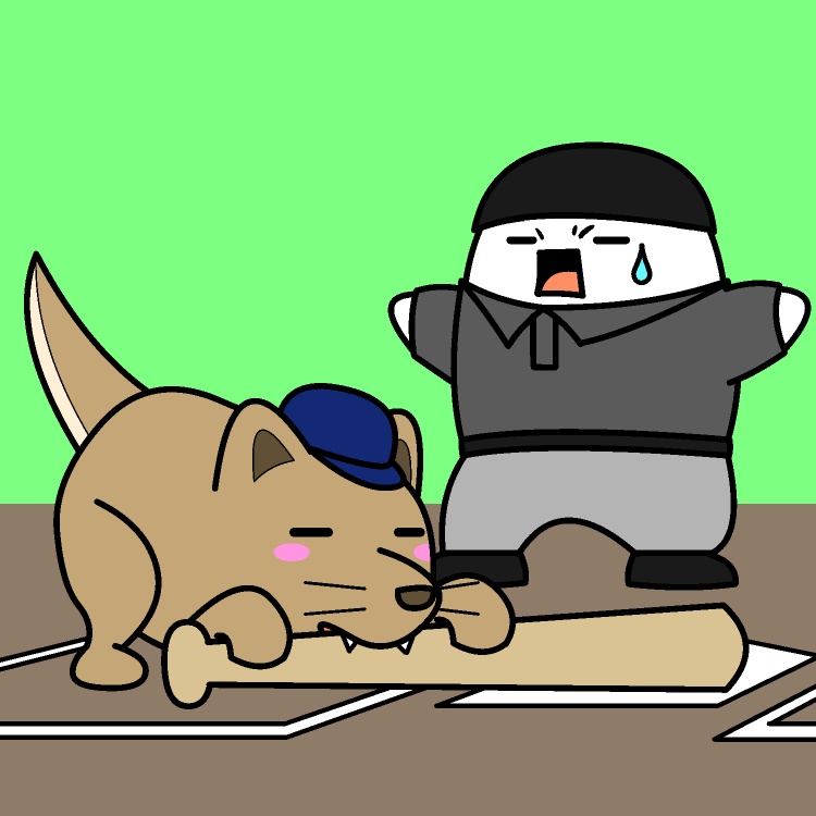 野球のルール知らないイヌGIFアニメ