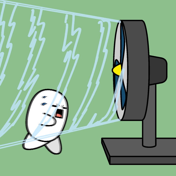 巨大扇風機走りGIFアニメ