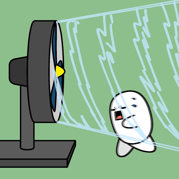 巨大扇風機走りGIFアニメ