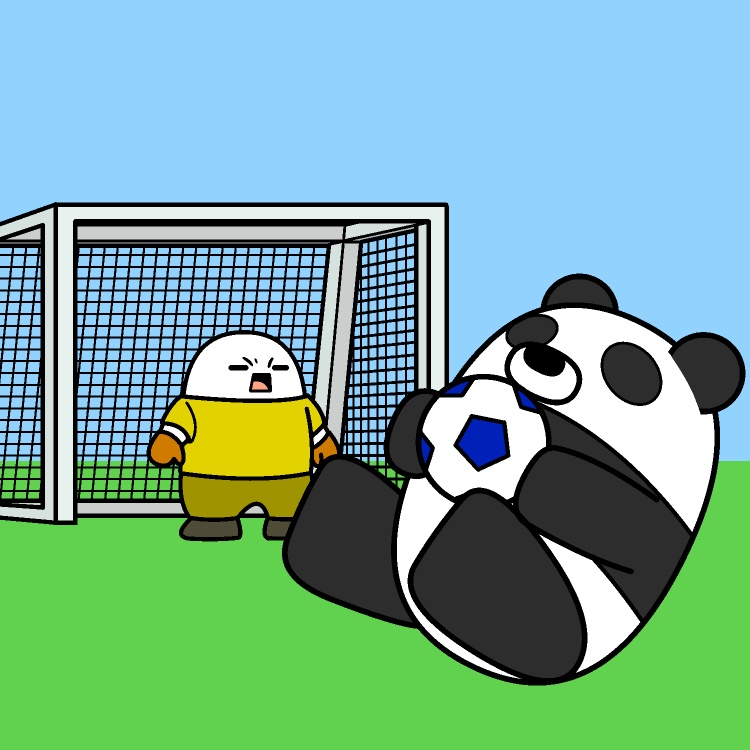 サッカーのルール知らないパンダGIFアニメ