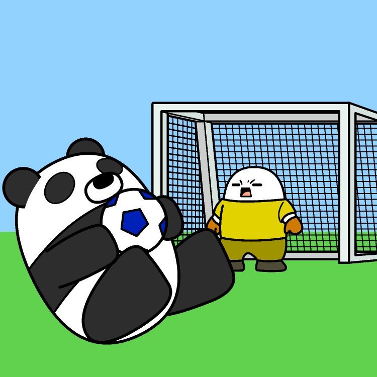 サッカーのルール知らないパンダGIFアニメ