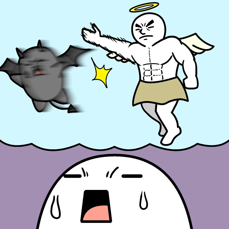 (めちゃ強)天使と悪魔GIFアニメ
