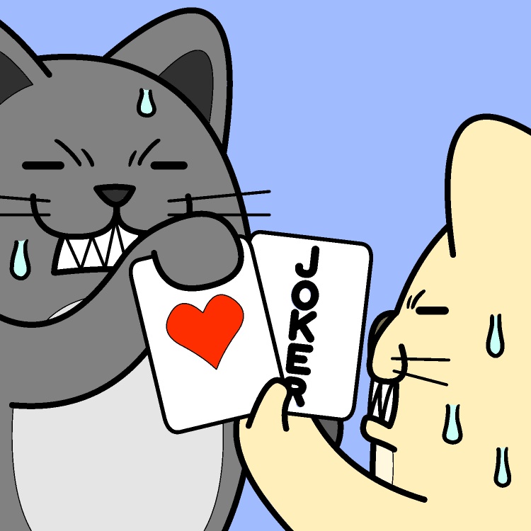 ババ抜き負けたくないネコGIFアニメ