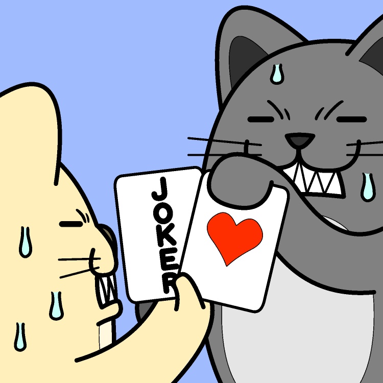 ババ抜き負けたくないネコGIFアニメ