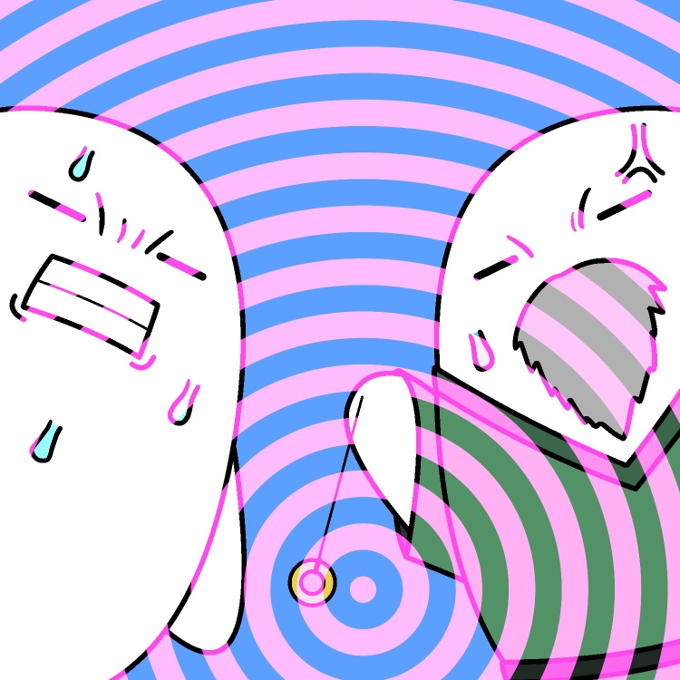 催眠術ガマンGIFアニメ