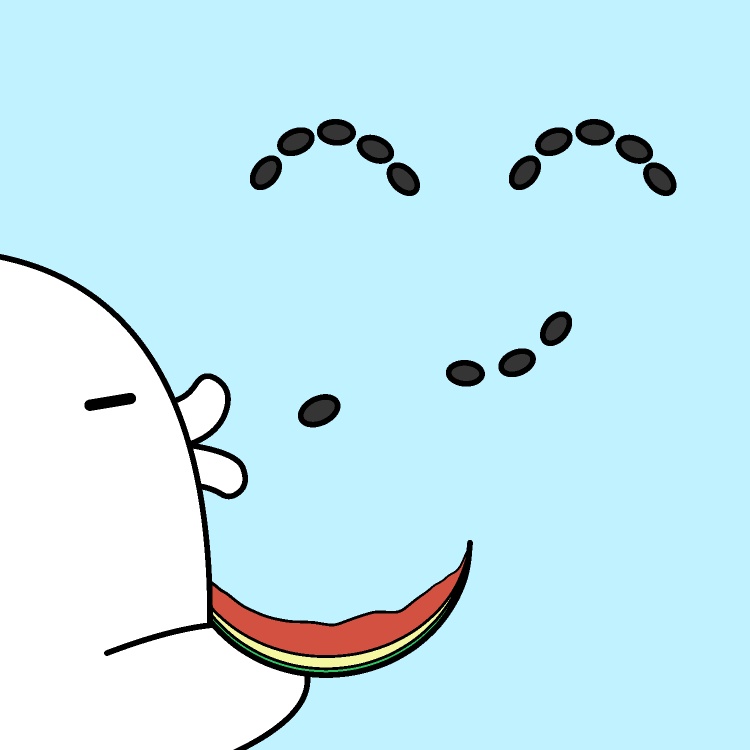 スイカの種で笑顔GIFアニメ