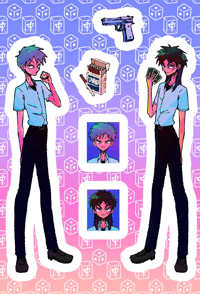 ⭐️カイジとアカギのステッカー🀄