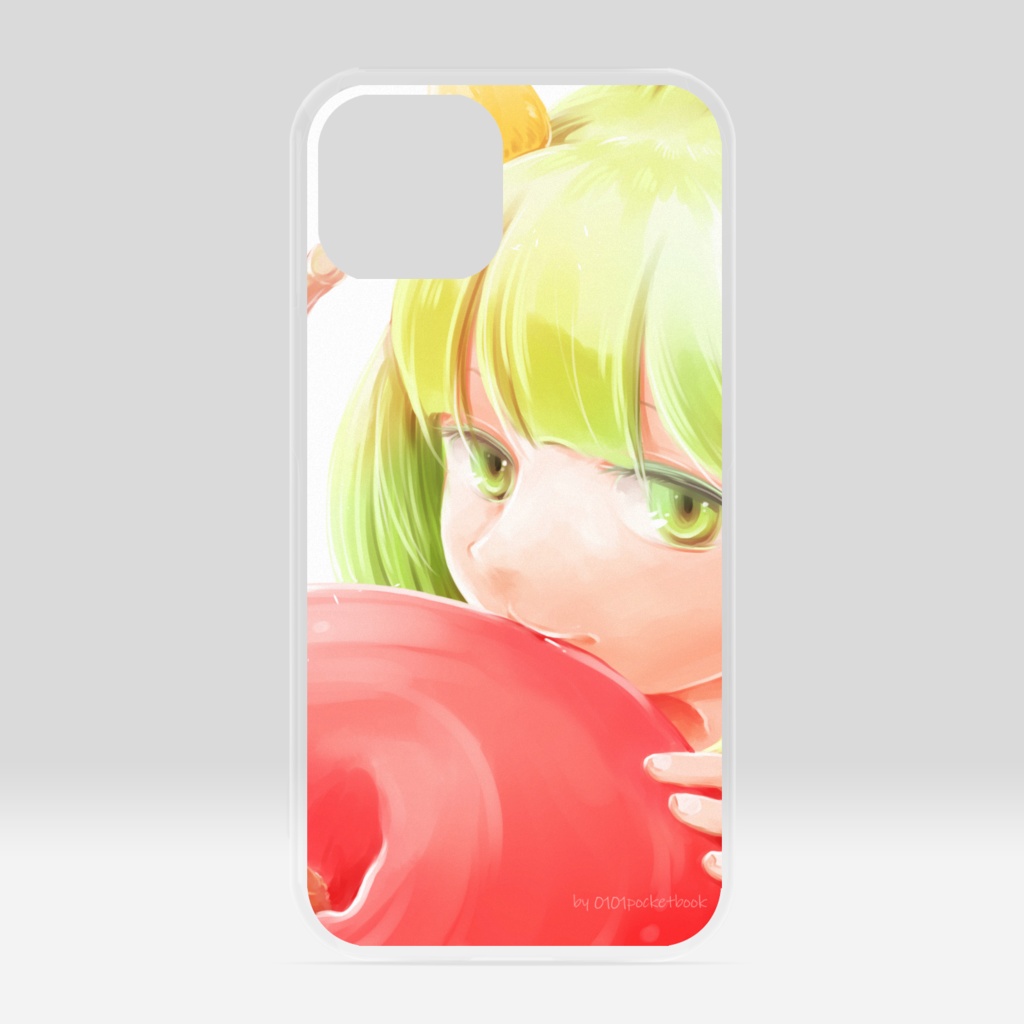 お腹いっぱいさくらんぼを食べるクリアiPhoneケース