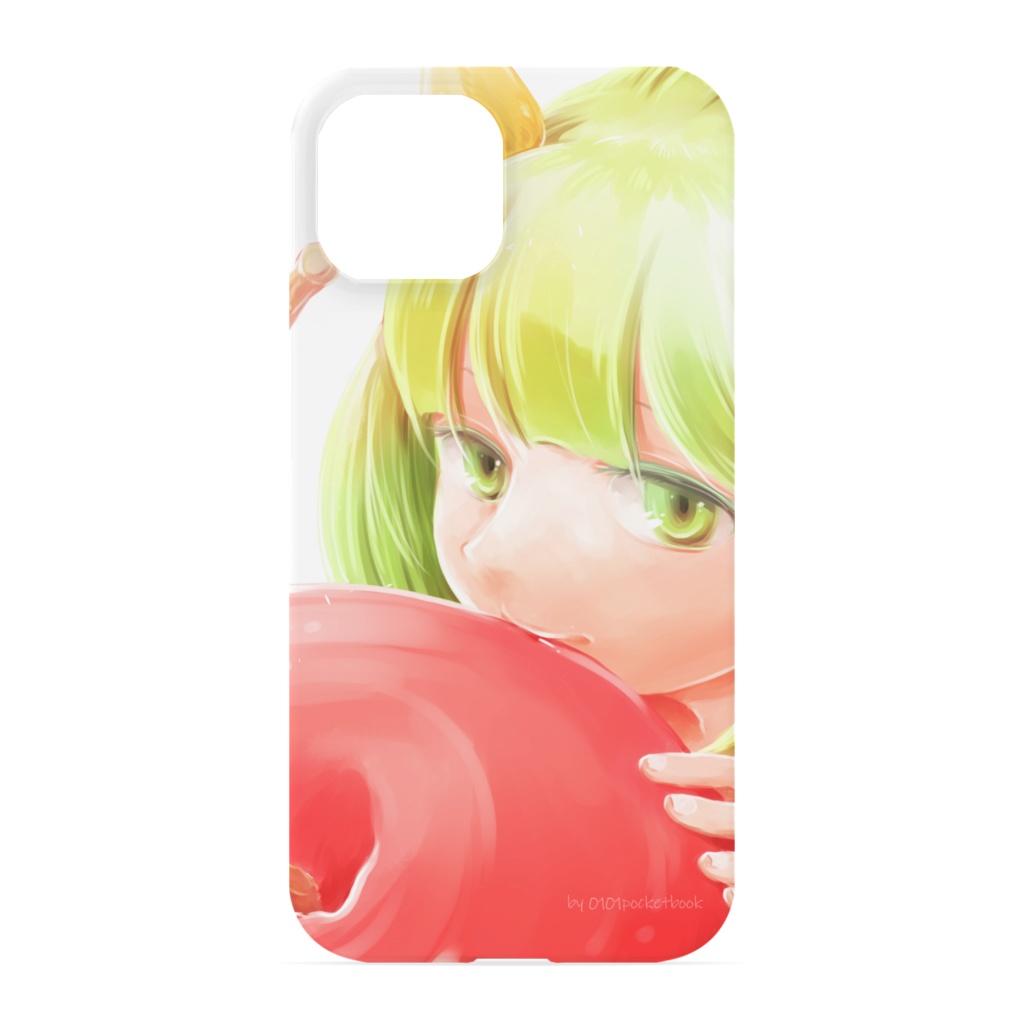 お腹いっぱいさくらんぼを食べるiPhoneケース