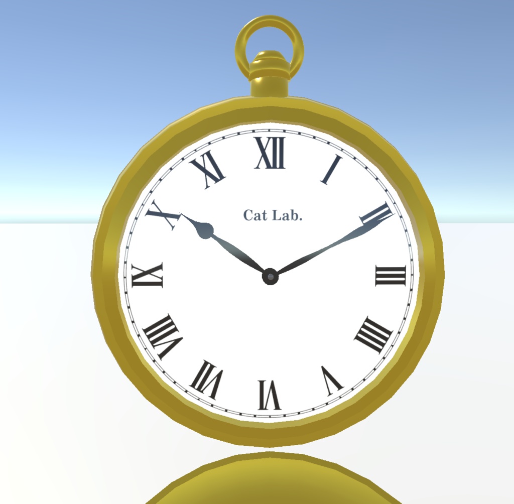 アバター用 現実の日時が表示できる懐中時計 VRChat向け