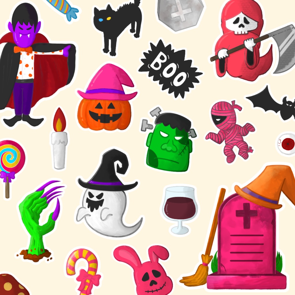 ハロウィン|デジタルステッカー|印刷可能
