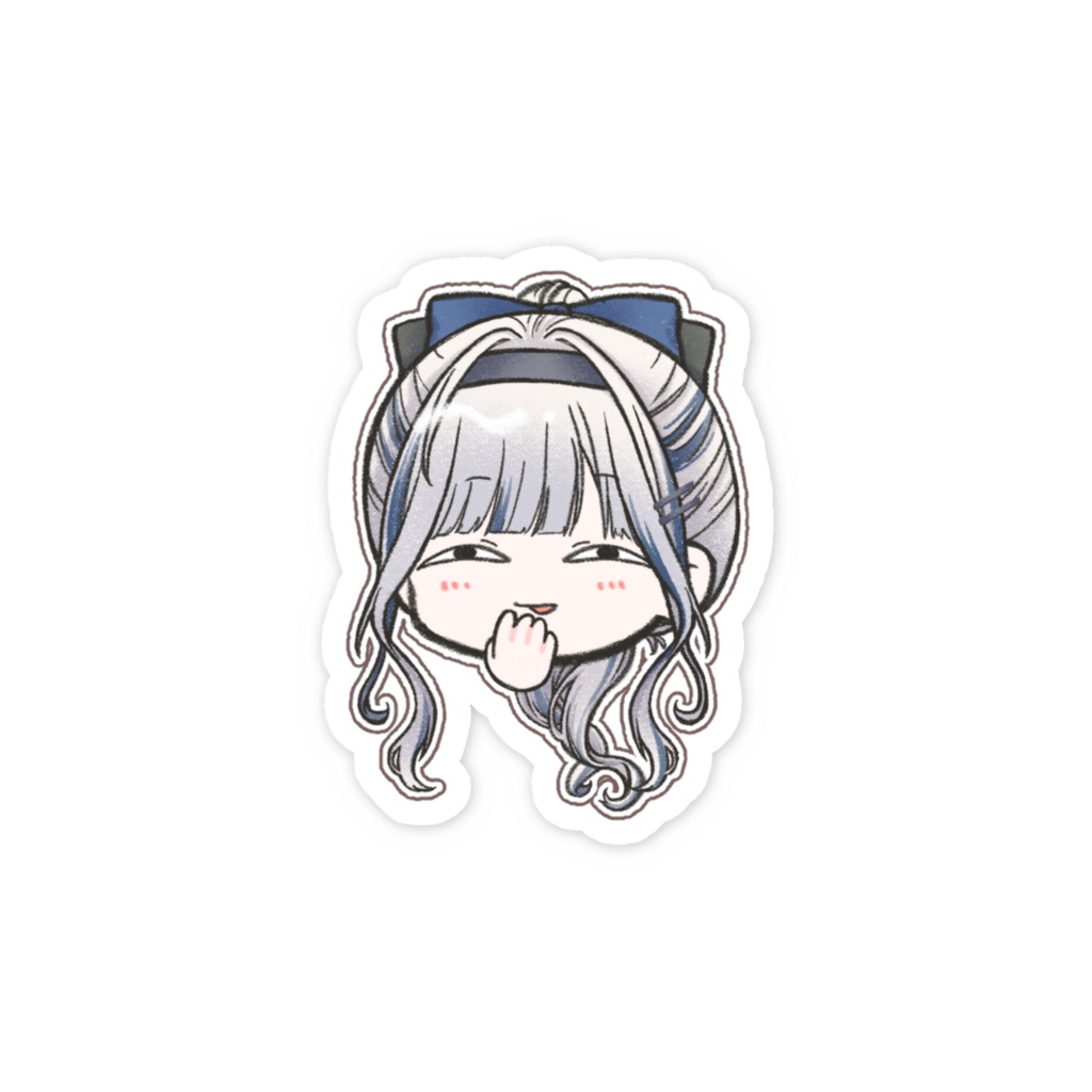 スマホステッカー-青ニヤニヤ-