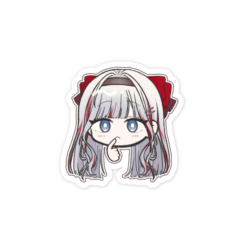 スマホステッカー-赤コマッタ-