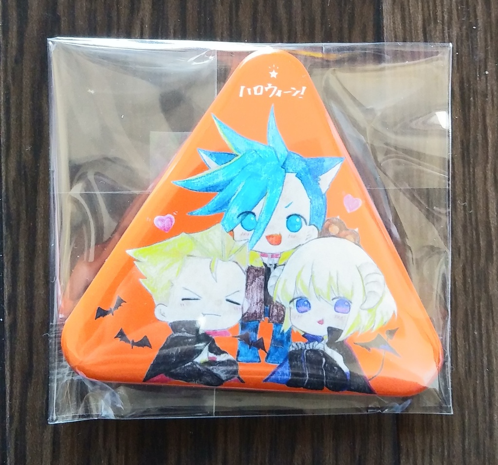 プロメアハロウィン三角缶バッジ