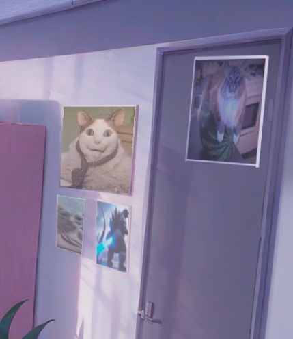 ANIMATED VTUBER BACKGROUND WITH MEMES, purple room, stream background, looped background, dreamy cozy room, aesthetic room, overlay