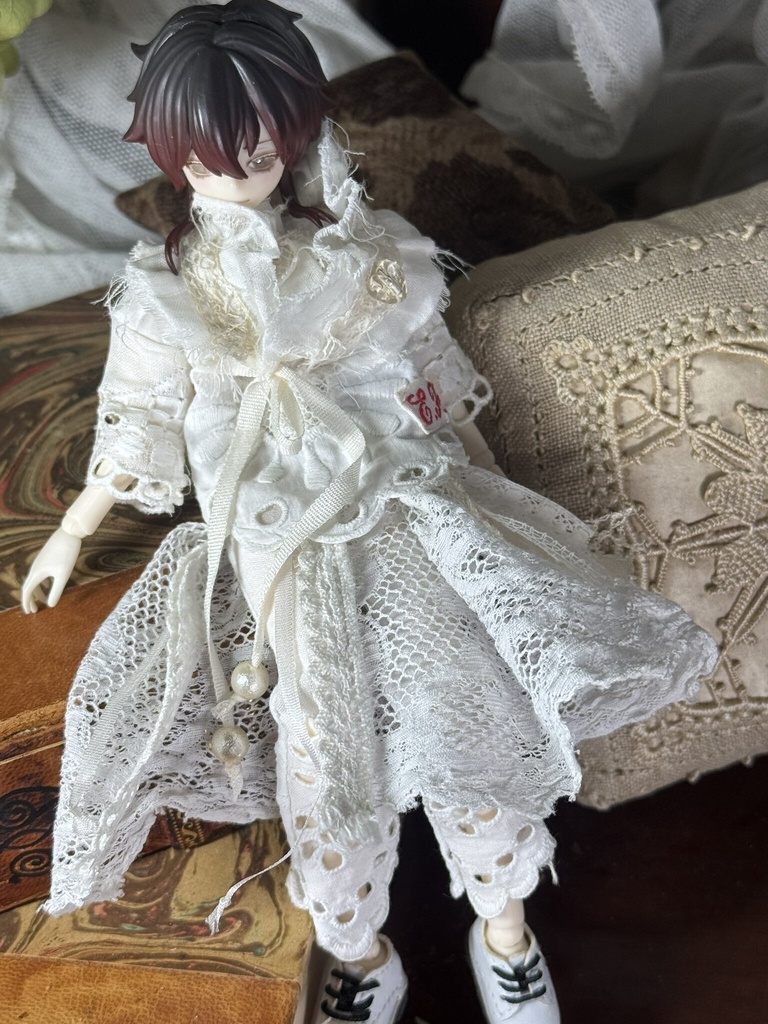 antique cottonlace dress【シチリアの追憶用】Bset