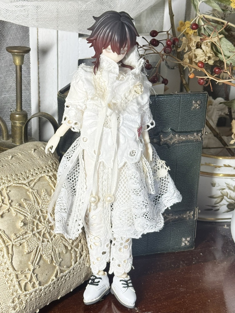 antique cottonlace dress【シチリアの追憶用】Bset
