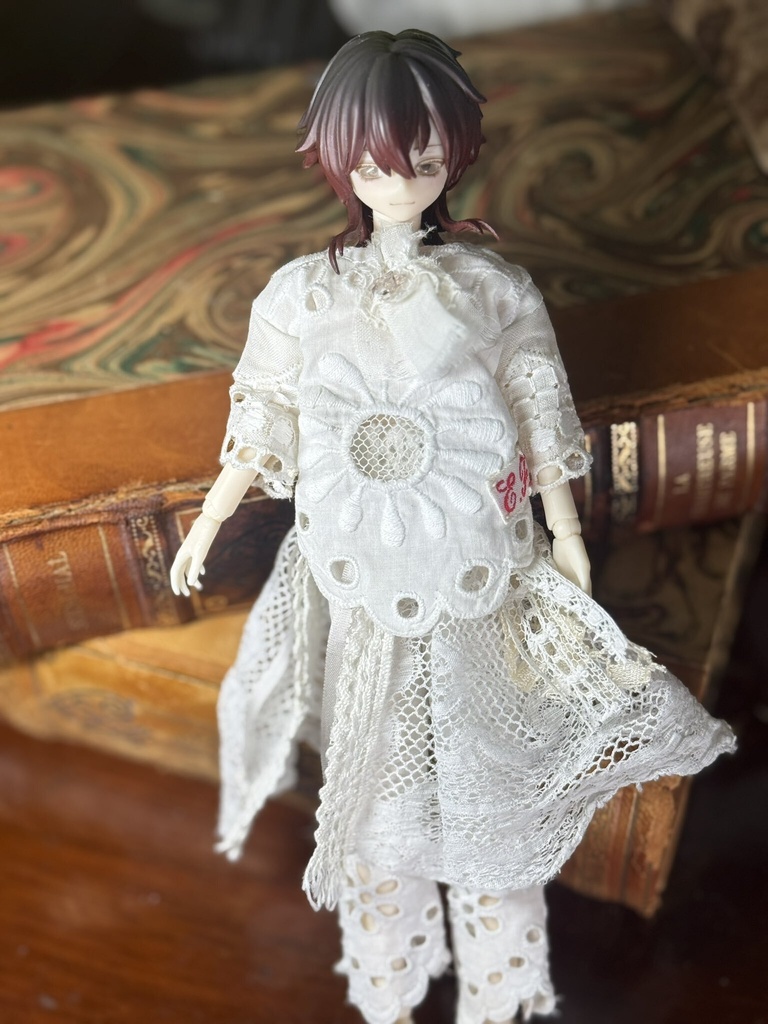 antique cottonlace dress【シチリアの追憶用】Bset