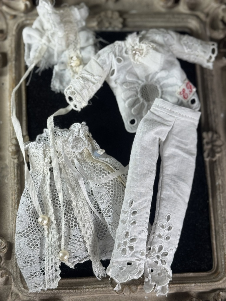 antique cottonlace dress【シチリアの追憶用】Bset