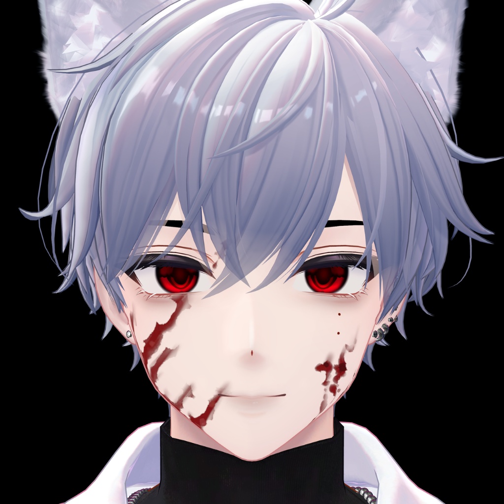 ハロウィンだから狛乃くんの血のり顔テクスチャ