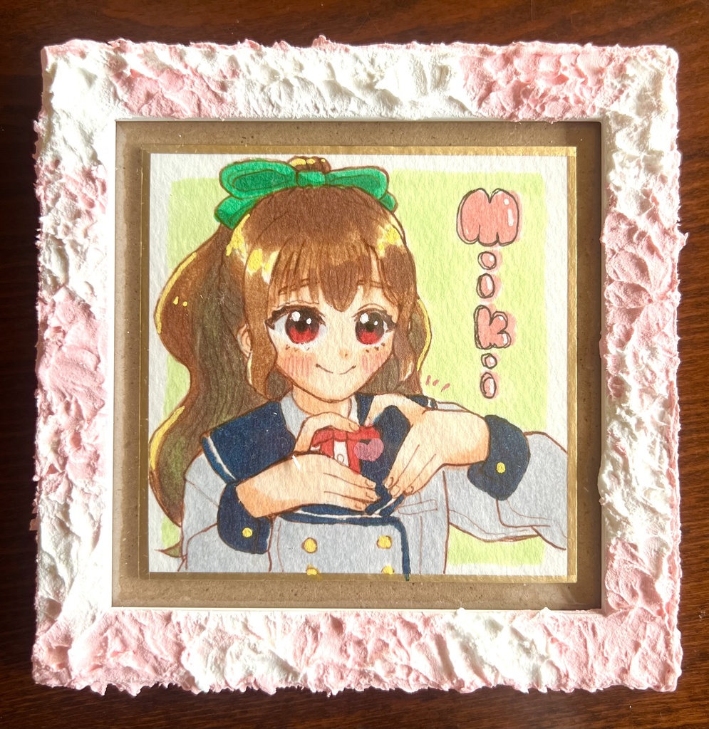 オリジナル額縁付きミニ原画  美希ちゃん