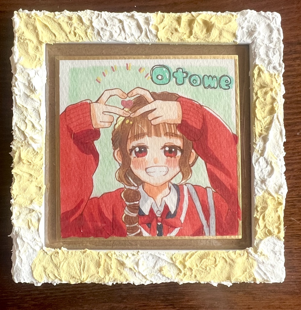 オリジナル額縁付きミニ原画 乙女ちゃん