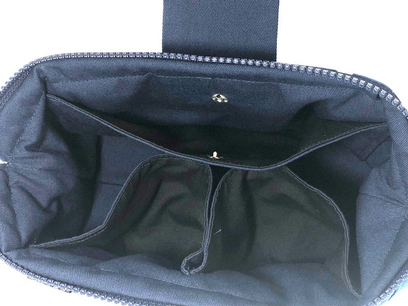 【会計ポーチ】ネイビー花柄