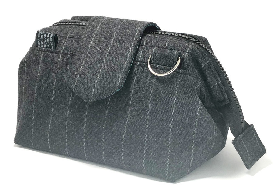 【会計ポーチ】グレーストライプver.02(カレイドスコープ)