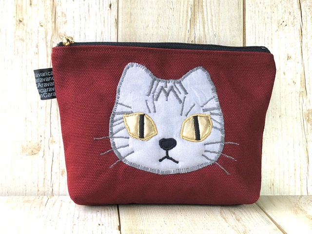 【BIG SALE!!】キジトラ?アメショ?っぽい猫ポーチ