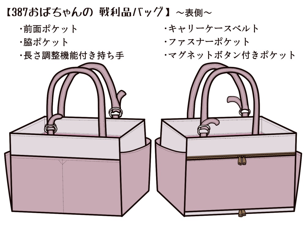 【作り方と寸法】387おばちゃんの戦利品バッグ
