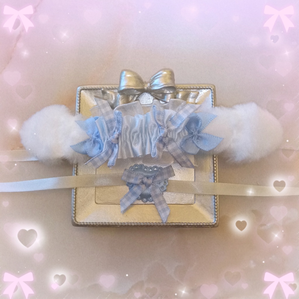 ピンク2点セット ヘッドドレス 10-12cm用 リボン❤