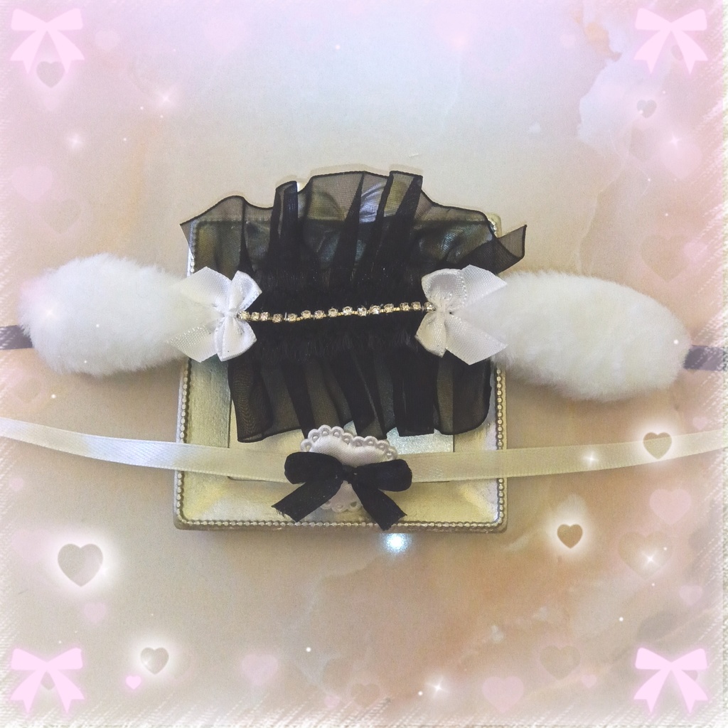 ピンク2点セット ヘッドドレス 10-12cm用 リボン❤