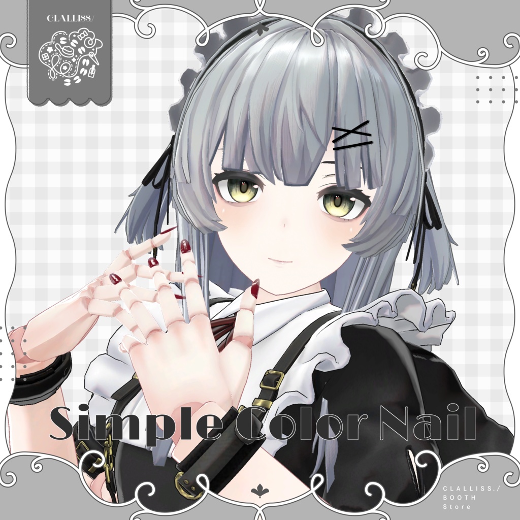 【MDollNail対応】Simple Color Nail【3アバター対応】