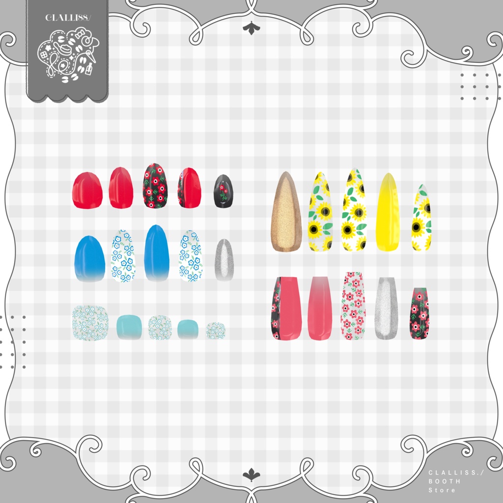 【MDollNail対応】Flower Nail【3アバター対応】