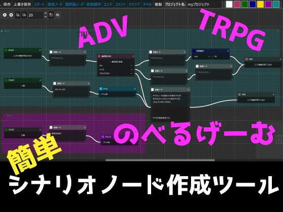ノベルゲーム制作者のためのシナリオノード補助エディタ【簡単シナリオノードツール】