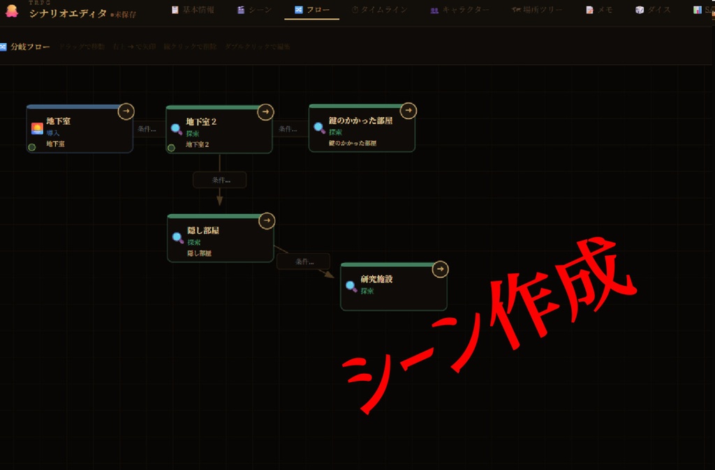 TRPGシナリオエディタ(クトゥルフ系におすすめ)