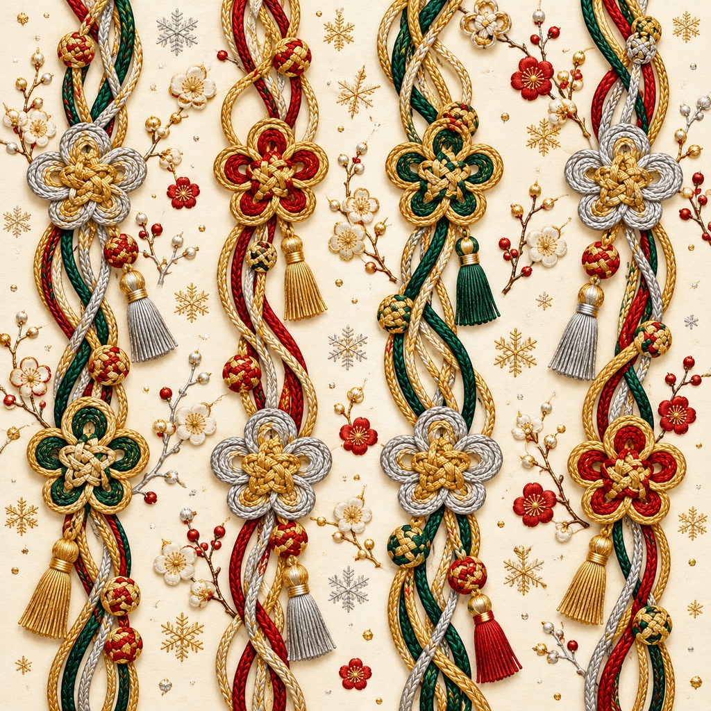 Japanese Obidome-Inspired Wrapping Paper – Printable PDF, 30 × 30 cm, 24 Pages|和柄・帯留めの包み紙PDF 30cm正方形・24枚セット