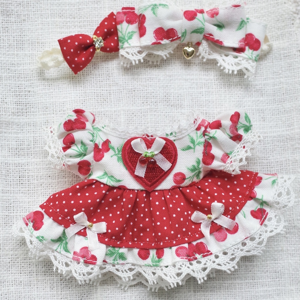 さくらんぼドレス【12cmぬいサイズ】