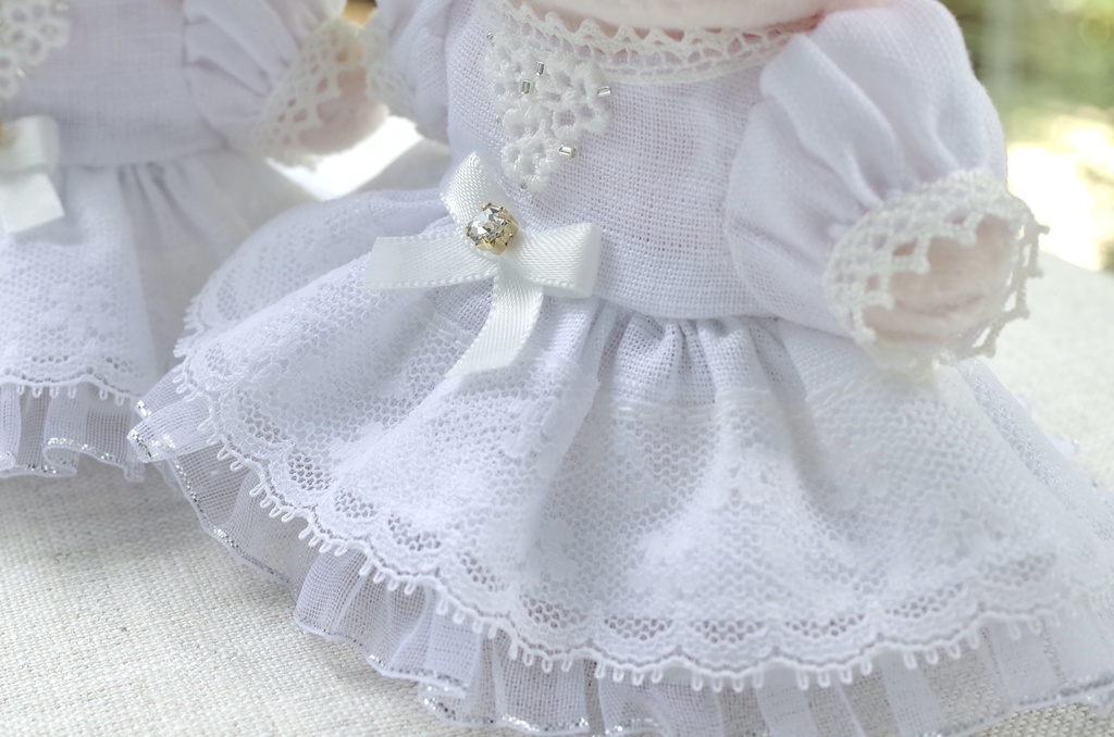ピュアホワイトなドレス【12cmぬいサイズ】
