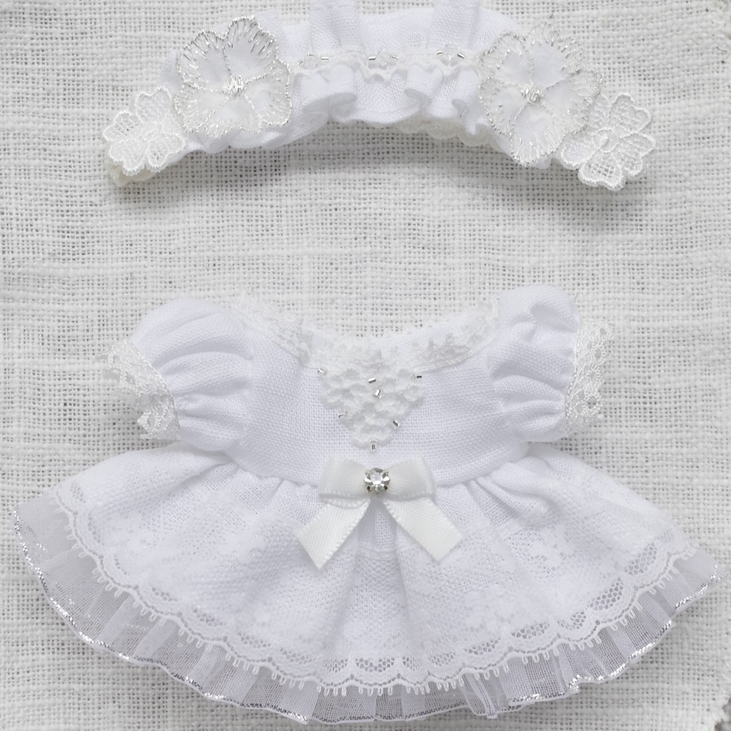 ピュアホワイトなドレス【12cmぬいサイズ】